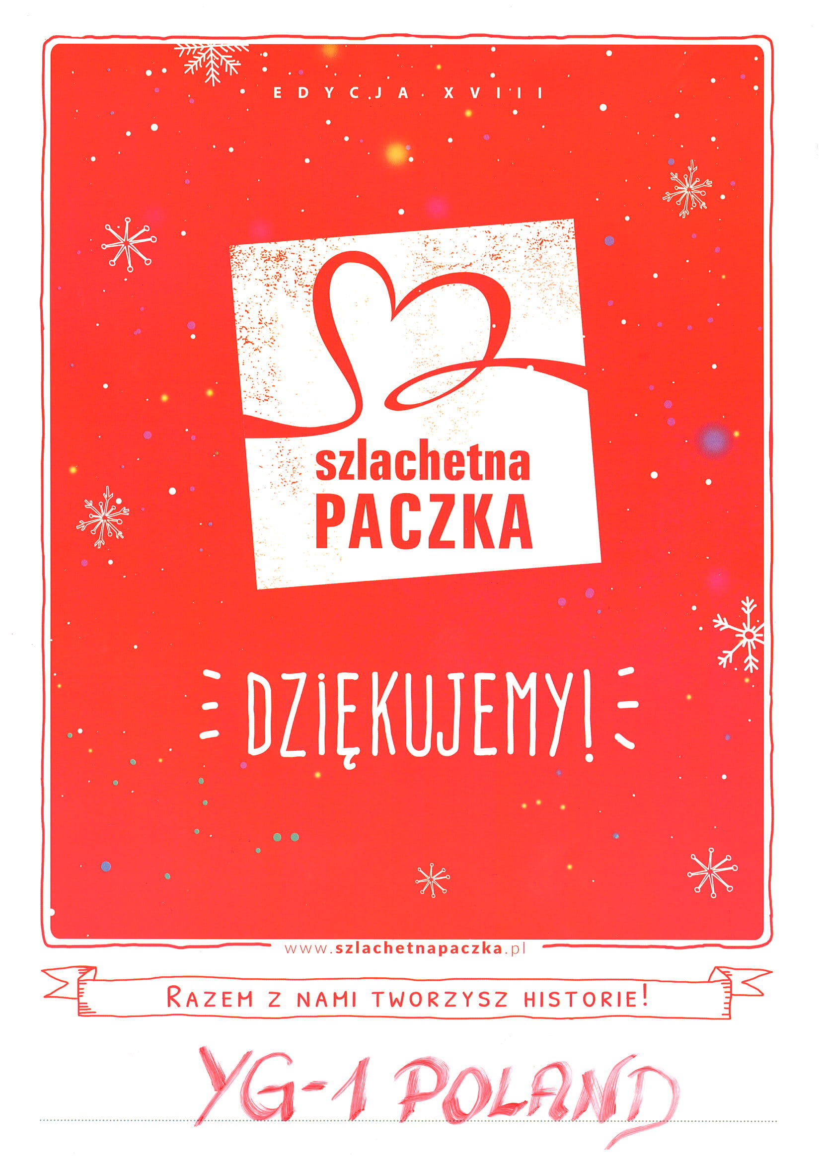 Szlachetna Paczka 2018 - YG-1
