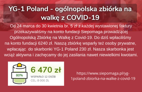 Przekazaliśmy 6470 zł na Zbiórkę na walkę z COVID19 prowadzoną przez fundację Siepomaga